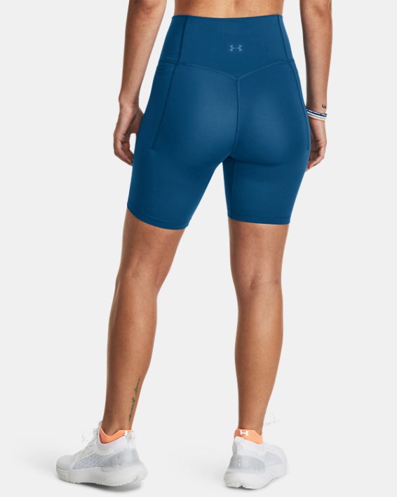 Women's UA Meridian 7" Bike Shorts, Blue, pdpMainDesktop image number 1